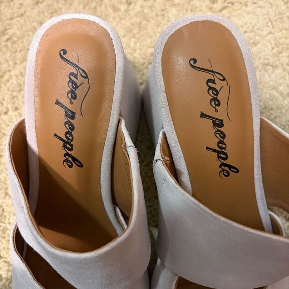 Free People Love is Everywhere leather platform block heel sandals size 37.5 cre - Picture 3 of 15